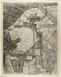 Titelpagina uit Imaginaire Gevangenissen door Giovanni Battista Piranesi
