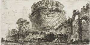 Graf van Caecilia Metella genaamd Capo di Bove [Ossenhoofd], plaat twintig uit Enkele uitzichten van triomfbogen en andere monumenten door Giovanni Battista Piranesi