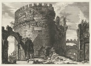 Tombe van Caecilia Metella te Rome door Giovanni Battista Piranesi