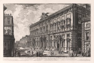 Veduta del Palazzo fabbricato sul Quirinale per le Segreterie de Brevi et della Sacra Consulta, uit Vedute di Roma door Giovanni Battista Piranesi
