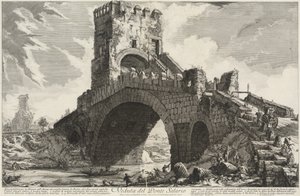 Gezicht op de Ponte Salario door Giovanni Battista Piranesi