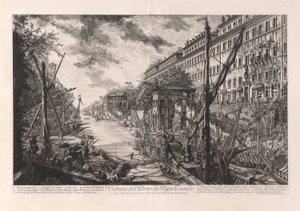 Gezicht op de haven van Ripa Grande door Giovanni Battista Piranesi