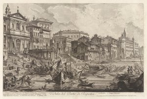 Veduta del Porto di Ripetta, uit Vedute di Roma door Giovanni Battista Piranesi