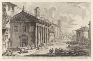 Veduta del Tempio della Fortuna virile. Oggi S. Maria Egizziaca degli Armeni door Giovanni Battista Piranesi