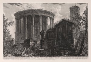 Veduta del tempio della Sibilla in Tivoli (Uitzicht op de Tempel van de Sibyl in Tivoli), uit Vedute di Roma (Gezichten van Rome) door Giovanni Battista Piranesi
