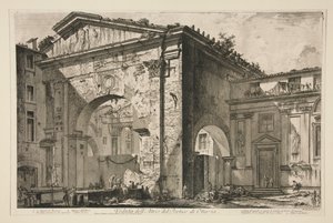 Gezicht op het atrium van de porticus van Octavia, uit Vedute di Roma door Giovanni Battista Piranesi