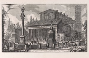 Veduta della Basilica di S. Lorenzo fuor delle mura, uit Vedute di Roma door Giovanni Battista Piranesi