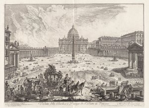 Gezicht op de Basiliek en het Plein van Sint Pieter door Giovanni Battista Piranesi