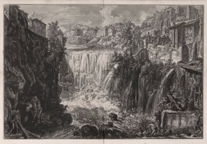 Veduta della Cascata di Tivoli door Giovanni Battista Piranesi