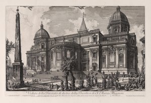 Gezicht op de achtergevel van de basiliek Santa Maria Maggiore, uit Vedute di Roma (Gezichten op Rome) door Giovanni Battista Piranesi