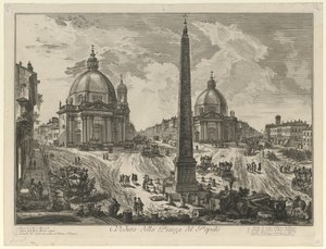 Gezicht op de Piazza del Popolo door Giovanni Battista Piranesi