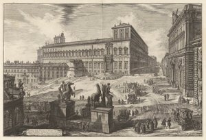 Veduta della Piazza di Monte Cavallo (Uitzicht op het Piazza di Monte Cavallo [Piazza del Quirinale met het Quirinaal Paleis in het midden]), uit Vedute di Roma (Gezichten van Rome) door Giovanni Battista Piranesi