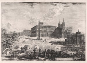 Veduta della Piazza, e Basilica di S. Giovanni in Laterano (Uitzicht op het Plein en de Basiliek van San Giovanni in Laterano), uit Vedute di Roma (Gezichten van Rome)