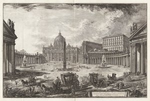 Gezicht op het Grote Plein en de Basiliek van Sint-Pieter