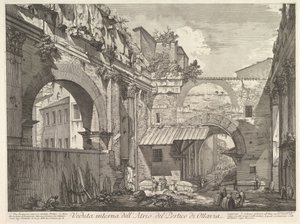 Interne Weergave van het Atrium van de Portico di Ottavia, 1760