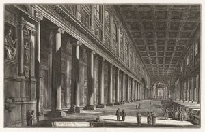 Interieur van de Basiliek van Santa Maria Maggiore, uit Vedute di Roma door Giovanni Battista Piranesi