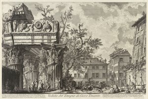 Veduta met de tempel van Jupiter Tonans door Giovanni Battista Piranesi