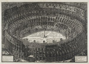 Uitzicht op het Flavische Amfitheater, het Colosseum, uit "Gezichten van Rome" door Giovanni Battista Piranesi