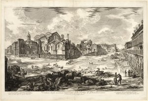 Zicht op de Zichtbare Resten van de Baden van Diocletianus, uit Zichten van Rome door Giovanni Battista Piranesi