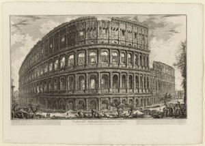 Gezicht op het Flavische Amfitheater, genaamd het Colosseum, uit Gezicht op Rome door Giovanni Battista Piranesi