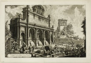 Uitzicht op de bron van de Acqua Paola op Monte Aureo, uit Zichten op Rome