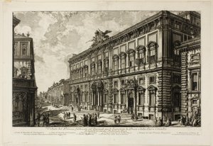 Uitzicht op het Palazzo della Consulta op de Quirinal met het Pauselijk Secretariaat, uit Zichten op Rome door Giovanni Battista Piranesi