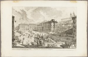 Uitzicht op de Piazza di Spagna, uit Zichten op Rome door Giovanni Battista Piranesi