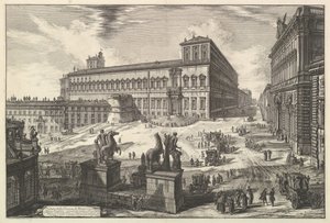Uitzicht op de Piazza di Monte Cavallo, uit Vedute di Roma, ca. 1773 door Giovanni Battista Piranesi