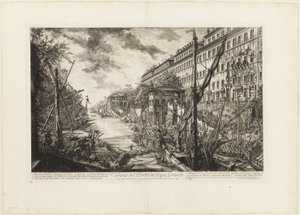 Uitzicht op de Haven van Ripa Grande, uit Zichten van Rome door Giovanni Battista Piranesi