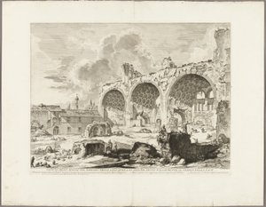 Zicht op de Resten van de Eetkamer van het Gouden Huis van Nero, gewoonlijk de Tempel van Vrede genoemd, uit Zichten van Rome