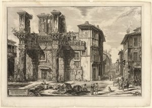 Uitzicht op de Resten van het Forum van Nerva, uit Zichten op Rome door Giovanni Battista Piranesi