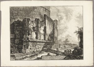 Uitzicht op de Resten van het Graf van de Plautii aan de Via Tiburtina, nabij de Ponte Lugano, twee mijl van Tivoli, uit Zichten van Rome