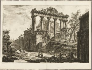 Zicht op de Zogenaamde Tempel van Concordia, uit Zichten van Rome door Giovanni Battista Piranesi