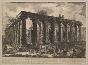 Uitzicht met de Resten van een Grote Omheining van Kolommen, ca. 1748 door Giovanni Battista Piranesi