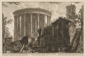 Gezichten van Rome: Tempel van de Sibylle in Tivoli door Giovanni Battista Piranesi