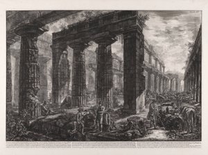 Interieur van de Tempel van Neptunus beschreven in plaat X