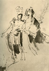 Een Soldaat en een Vrouw, vroeg-midden 18e eeuw door Giovanni Battista Tiepolo