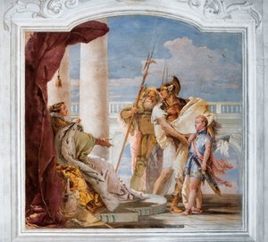Aeneas Presenteert Cupido, Vermomd als Ascanius, aan Dido, uit de Kamer van de Aeneis in de Palazzina door Giovanni Battista Tiepolo