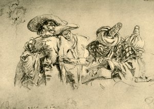 Een Oosterse Handelaar in Juwelen en twee Europese Kooplieden, 1752-1753, 1928 door Giovanni Battista Tiepolo