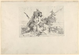 Bacchante, Sater en Fauness, uit de Scherzi, ca. 1740