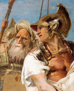 Detail van Aeneas, uit Aeneas presenteert Cupido, vermomd als Ascanius, aan Dido, uit de Kamer van de Aeneis in de Palazzina, 1757 door Giovanni Battista Tiepolo