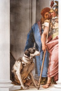 Detail van de Griekse Vloot in Aulis, van de Entreehal in de Palazzina, 1757