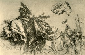 Oosterse vrouw op een olifant. Een buste van een Romeinse keizer, 1752-1753, 1928