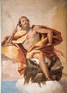 Jupiter de Donderaar met Adelaar, uit de Kamer van Olympische Goden in de Foresteria door Giovanni Battista Tiepolo