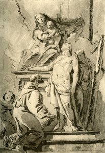 Madonna op de troon met heiligen
