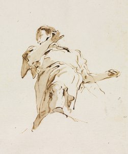 Mannelijk(?) Figuur van Onderaf Gezien door Giovanni Battista Tiepolo