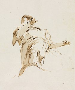 Mannelijke figuur van onderaf gezien door Giovanni Battista Tiepolo