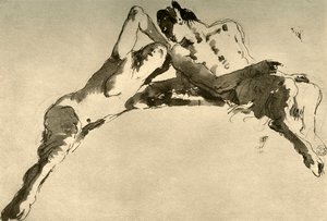 Mannelijke en vrouwelijke faun, midden 18e eeuw, 1928 door Giovanni Battista Tiepolo
