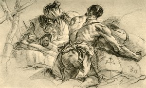 Oosterse kooplieden met balen goederen, 1753, 1928 door Giovanni Battista Tiepolo