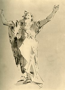 Profeet met opgeheven armen, midden 18e eeuw, 1928 door Giovanni Battista Tiepolo